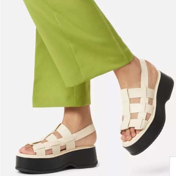 NWT SOREL Dayspring™ Slingback Leather Honey/White/Black Sandal Women’s Size 6.5 - Picture 9 of 9